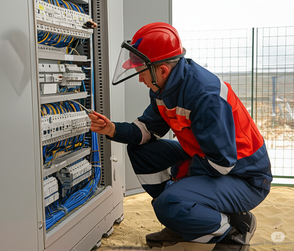 worker on panel